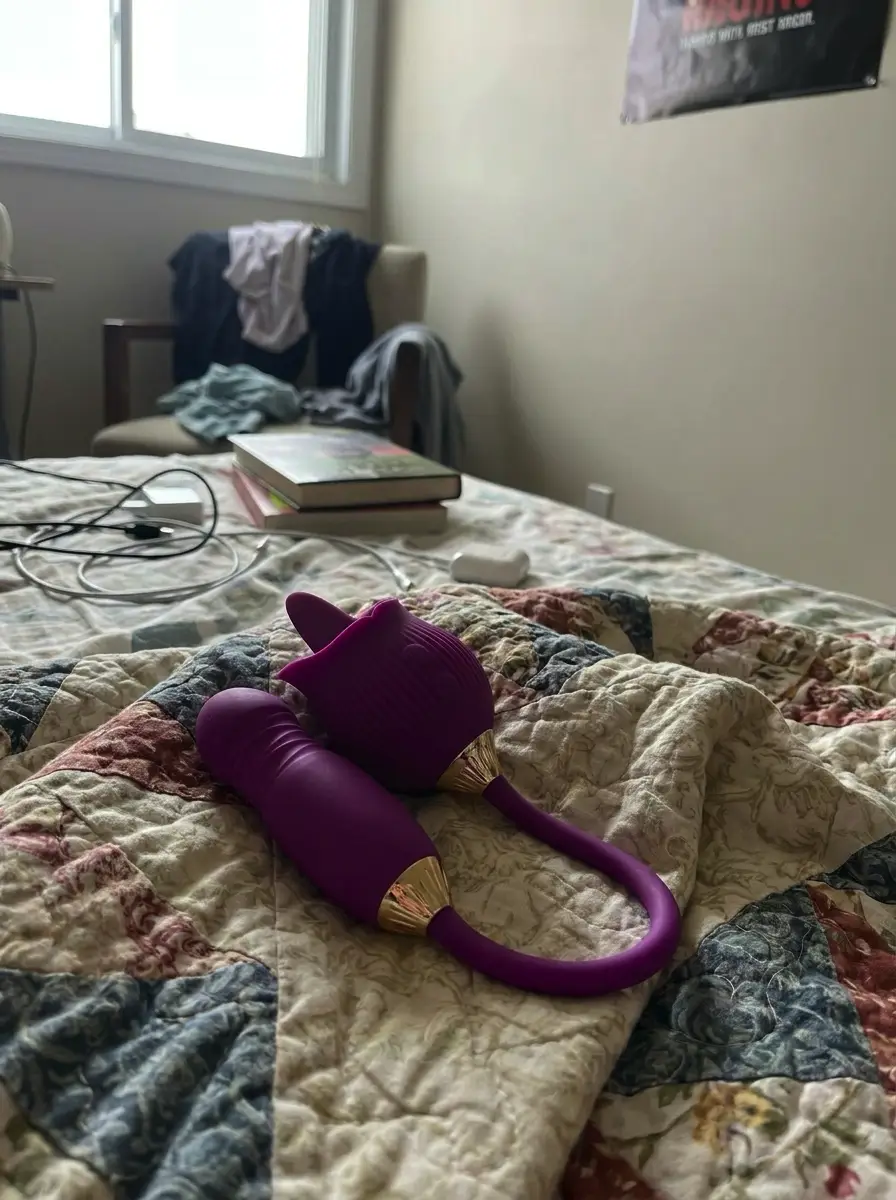Clienta sosteniendo el vibrador Toque Íntimo