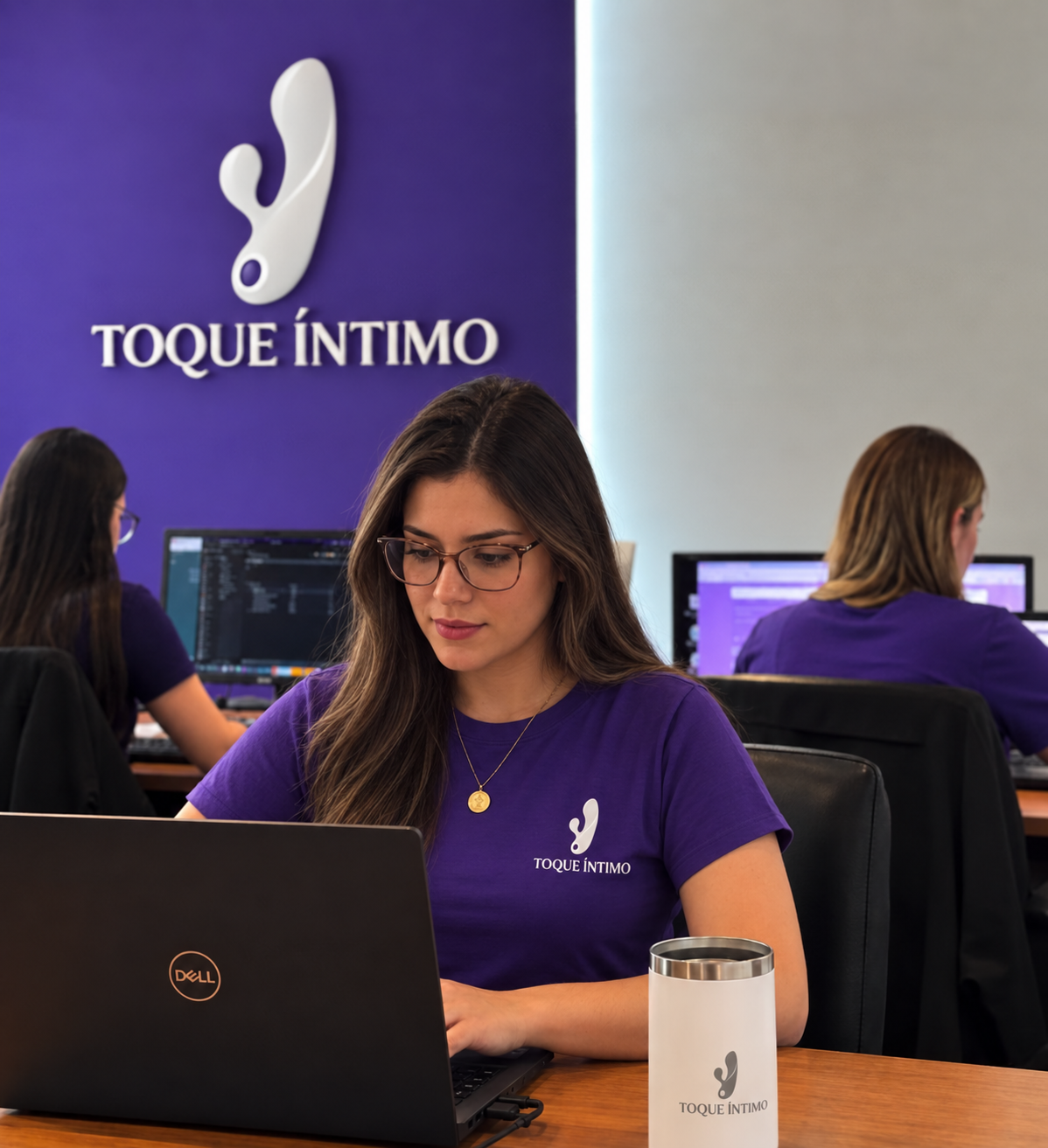 Equipo de Toque Íntimo trabajando en la oficina